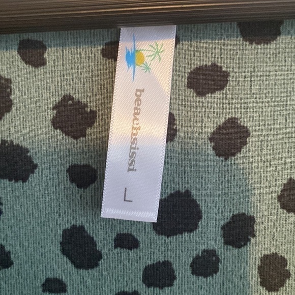 Beachsissi Green & Black Beach Swim Coverup Dress Size L - Picture 8 of 11